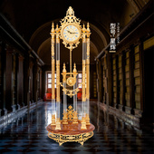 欧式 高档机械水晶钟客厅酒店别墅大落地钟 石英机芯镀金落地钟欧式