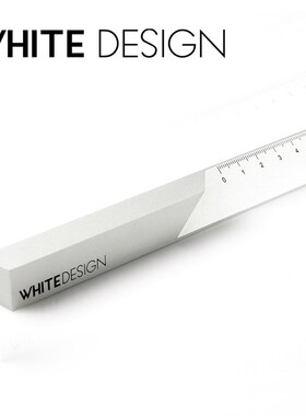 White Design白色设计创意办公文具铝合金直尺子金属商务办公礼品