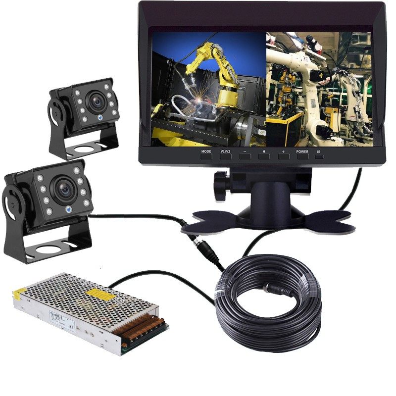 汽车焊接机器人摄像机机械设备内窥运行监控摄像头显示器一路两路
