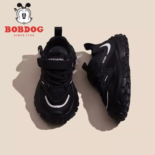 男童鞋子2025新款春秋款儿童运动鞋女童老爹鞋软底网鞋防滑跑步鞋