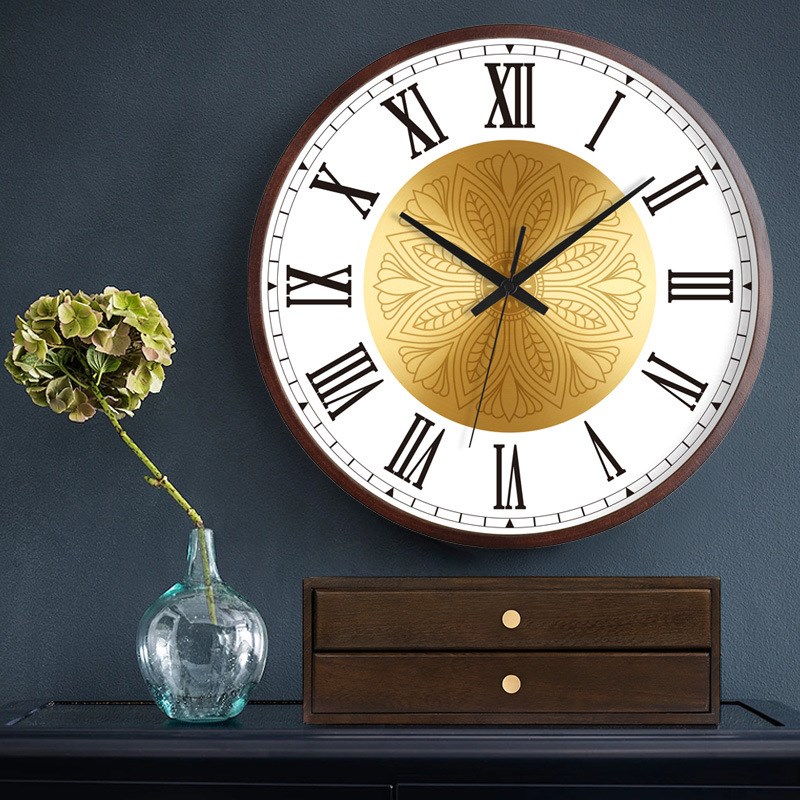 欧式静音挂钟客厅卧室轻奢时钟简约时尚挂表现代创意石英钟表家用