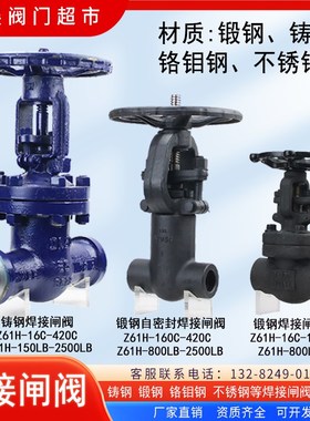焊接闸阀Z61H-16C-420C J61Y-P54-16I-320I 16V-170V碳钢铬钼钢15