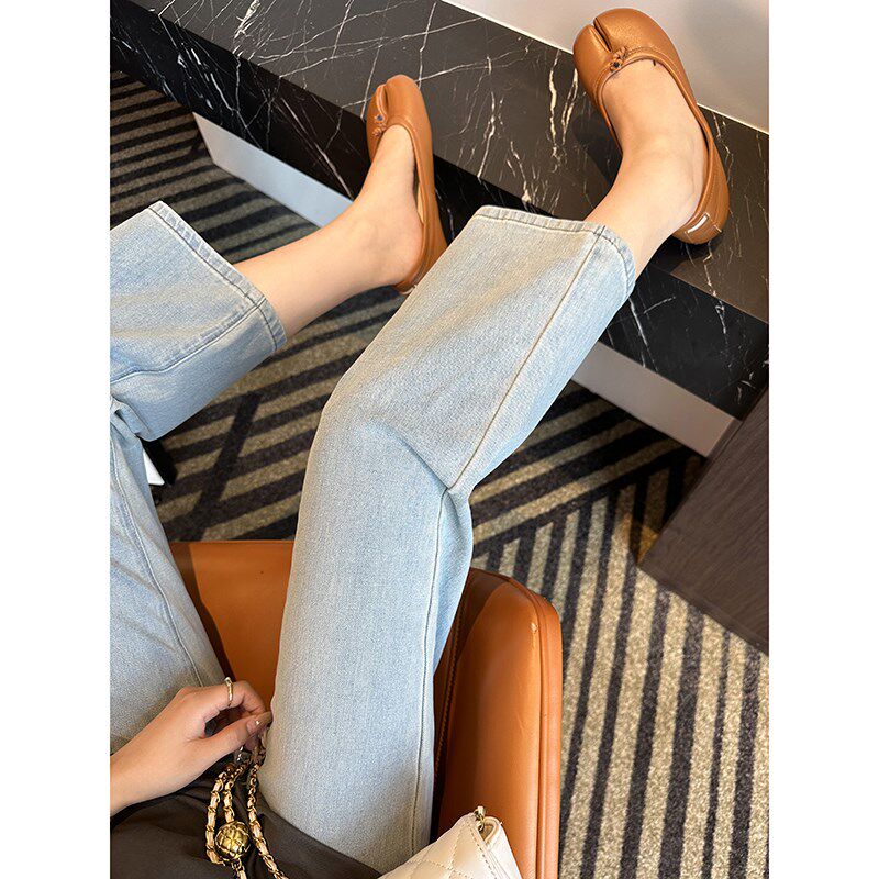 巨遮胯~!薄款浅蓝色牛仔裤子女2025夏季新高腰九分小个子直筒裤