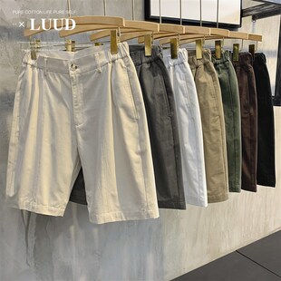 帅气品质韩版 百搭潮流棉质休闲中裤 5五分裤 子修身 男 LUUD 短裤 夏季