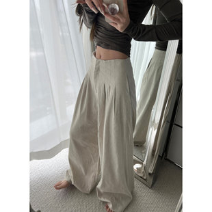 Lin 长裤 春夏新款 双色棉麻休闲裤 女 侘寂新中式 Xinlei