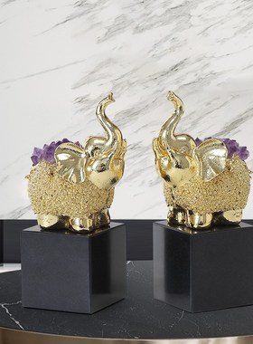 吉祥如意大象摆件客厅酒柜电视柜创意家居玄关饰品乔迁新居礼品