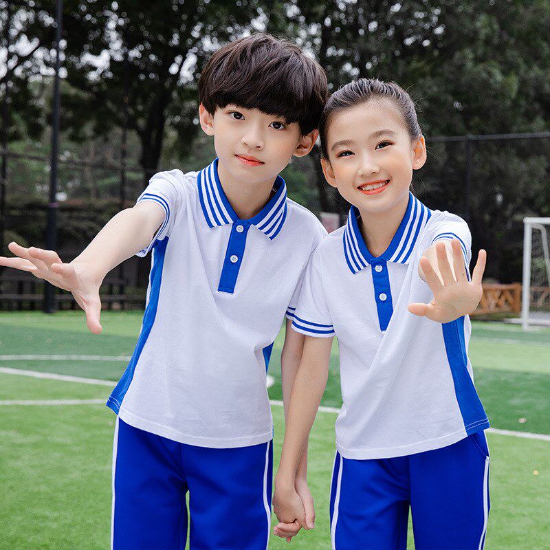 幼儿园园服夏装蓝白中小学生校服儿童运动会套装夏季班服老师定制