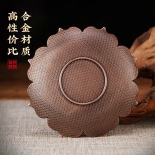 纯铜莲花香薰炉组合莲花三宝线香盘香架香托葫芦香座莲花底座香夹