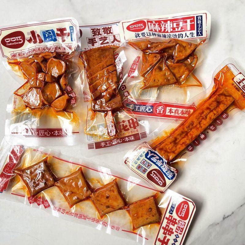 口口巧香辣麻辣豆腐干瘦瘦干湖南特产解馋休闲小零食散称500g