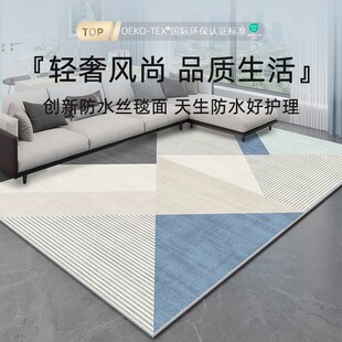 客厅地毯茶几毯轻奢高级现代简约风家用沙发卧室床边防污免洗可擦