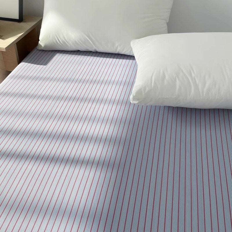 法尼的衬衫 简约红蓝细条纹全棉床单床笠时尚简约条纹100纯棉亲肤