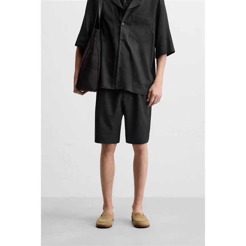 2025新品 夏季 男装 亚麻和粘纤混纺宽松休闲舒适短裤1195422 800,男装,短裤,淘宝优惠券,粉丝福利购,淘宝优惠卷