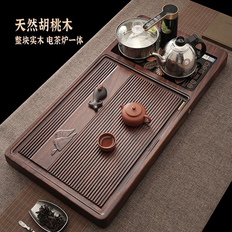 天然实木茶盘家用烧水全自动一体胡桃木茶台茶具套装办公室茶托盘,餐饮具,淘宝优惠券,粉丝福利购,淘宝优惠卷