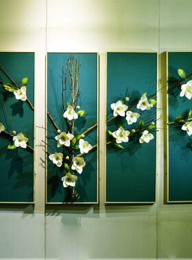 客厅装饰画沙发背景墙3d立体创意墙F饰壁挂新中式花卉格调温馨大