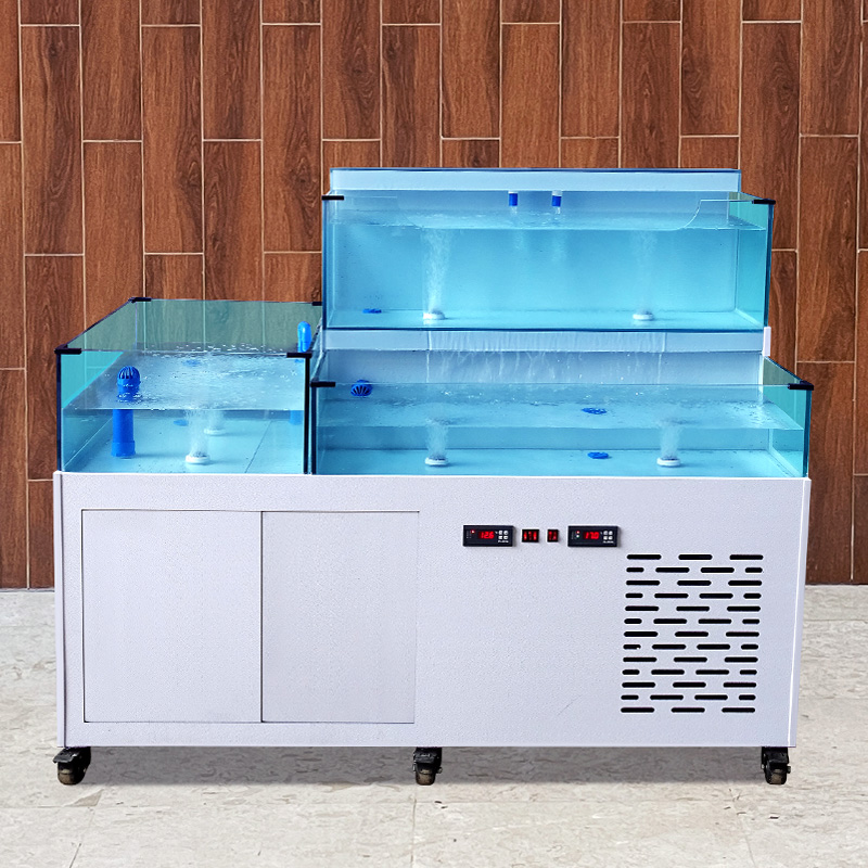 海鲜池商用酒饭店海鲜鱼缸超市卖鱼池水产海鲜混养池制冷过滤一体