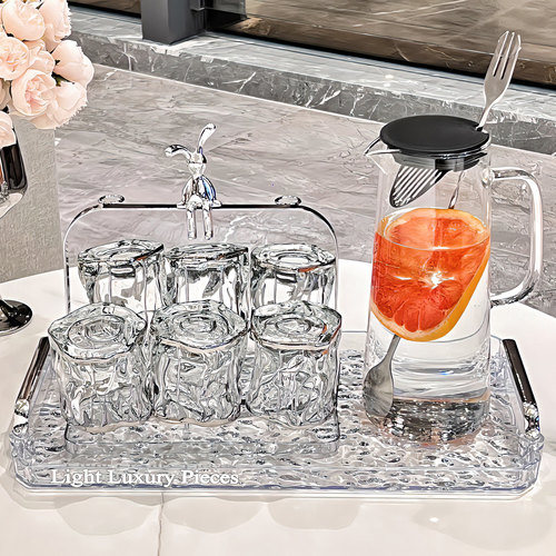 轻奢水杯家用套装客厅待客高级水壶茶杯玻璃水具套装乔迁新居礼品
