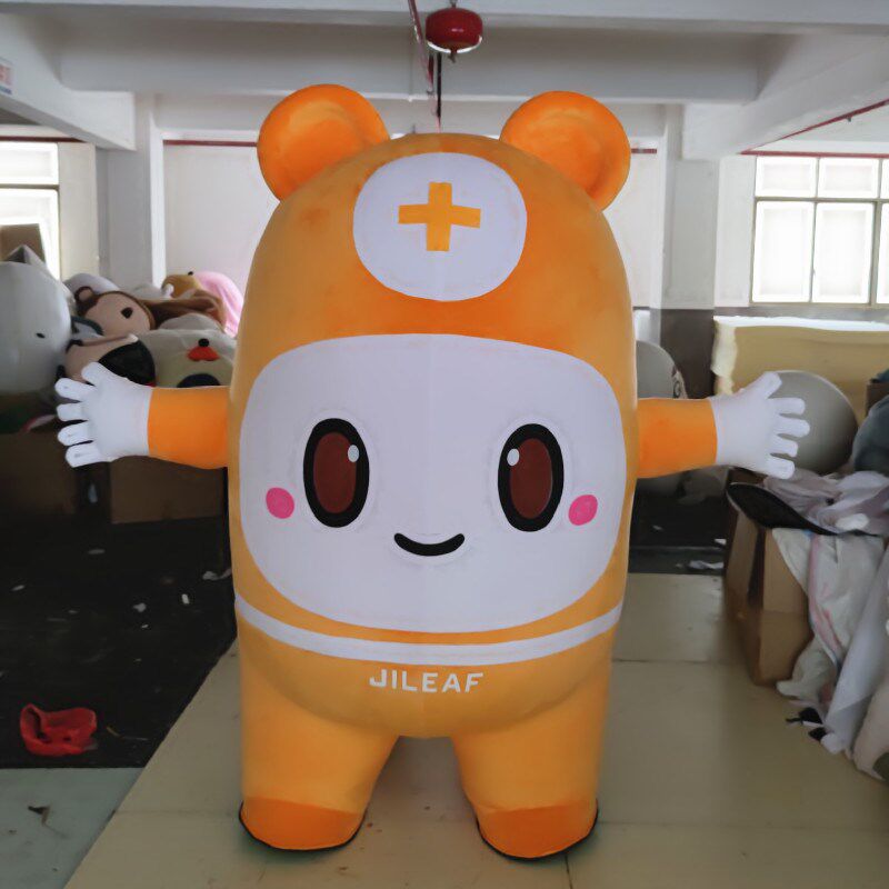 定制充气毛绒道具小黄熊舞台活动胖熊表I演出巡演卡通人偶布偶服
