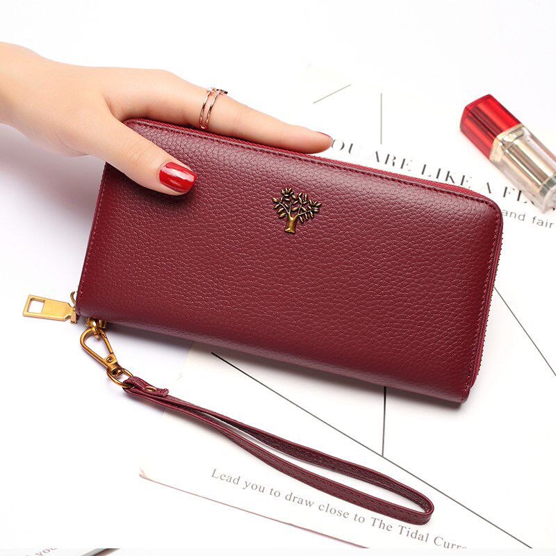 2025新款真皮钱包长款时尚休闲女士皮夹简约头层牛皮百搭日韩钱夹