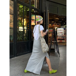 套装裙女2024新款p夏季减龄洋气时尚短袖t恤吊带连衣裙叠穿两件套