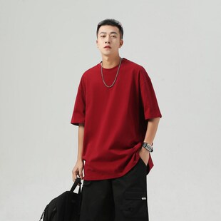 倔强工作室 重磅短袖T恤男女 280g纯棉白色夏季体恤基础款打底衫