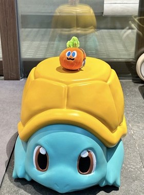 可爱创意杰尼龟换鞋凳子玄关客厅家用脚凳沙发茶几儿童凳子矮凳