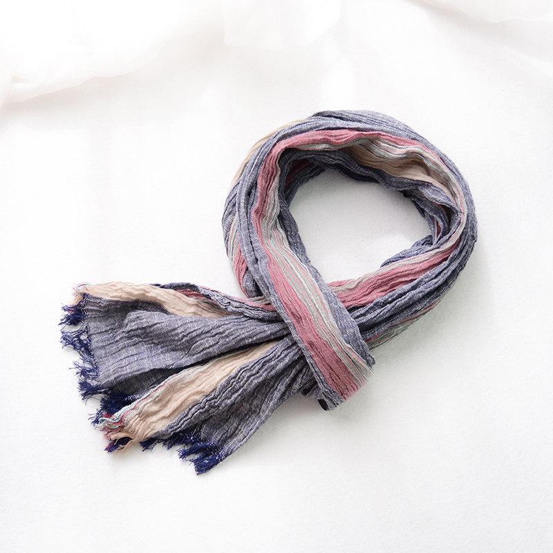 日系围巾男士薄款休闲条纹拼色个性潮棉麻男围巾冬季高档生日礼物,服饰配件/皮带/帽子/围巾,围巾/丝巾/披肩,淘宝优惠券,粉丝福利购,淘宝优惠卷