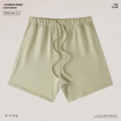 高街FOG配色男女宽松休闲短裤 美式 休闲425G重磅复古纯色五分裤 潮