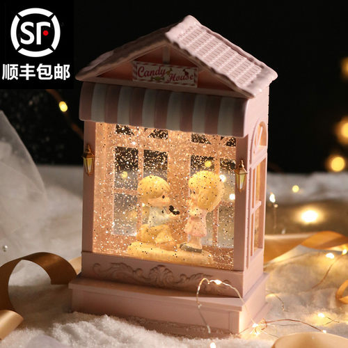 结婚水晶球礼物新婚婚礼音乐盒八音盒可旋转新郎新娘情侣摆件高级