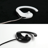 对讲机耳机线黑白铝箔耳挂式 不入耳高档手台电话机T头耳麦通用K头