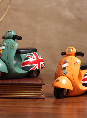 复古怀旧摩托车模型 家居客厅电视机柜酒吧店铺橱窗装饰品摆件设