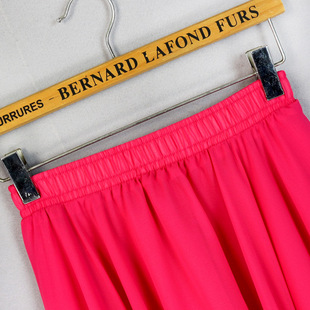 雪纺大摆半身裙女红色新疆舞蹈裙大码A字垂坠长裙沙滩裙仙女裙子