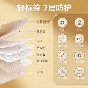 空白热敏珠宝标签戒指吊牌价格贴纸玉器首饰眼镜标签纸代打印手写