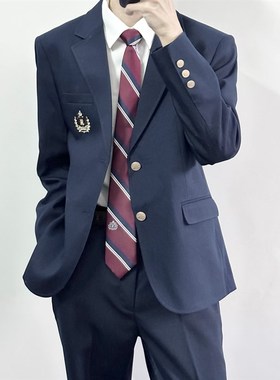 【刺篇】dk学院风红色蓝色男生制服西装成人礼西服外套学生全套装