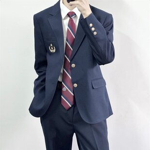 【刺篇】dk学院风红色蓝色男生制服西装成人礼西服外套学生全套装