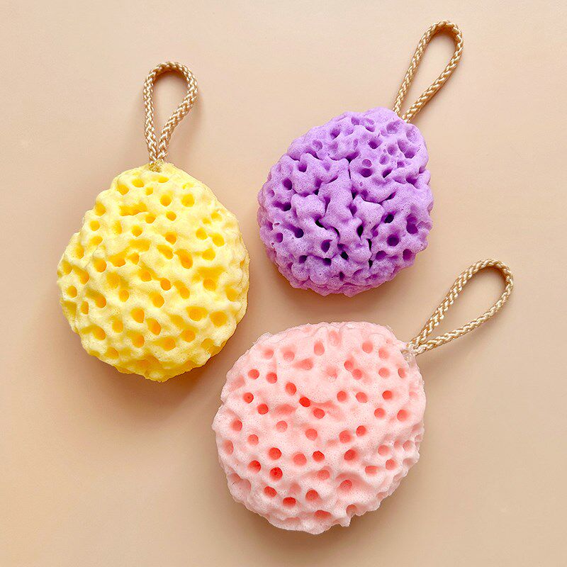 奶酪沐浴球超柔软蜂窝浴花球儿童宝宝洗澡起泡海绵女高档不散搓澡