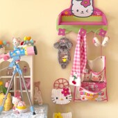 少女心多功能木制粉色挂钩置物架墙挂可爱卡通图案造型家居挂钩