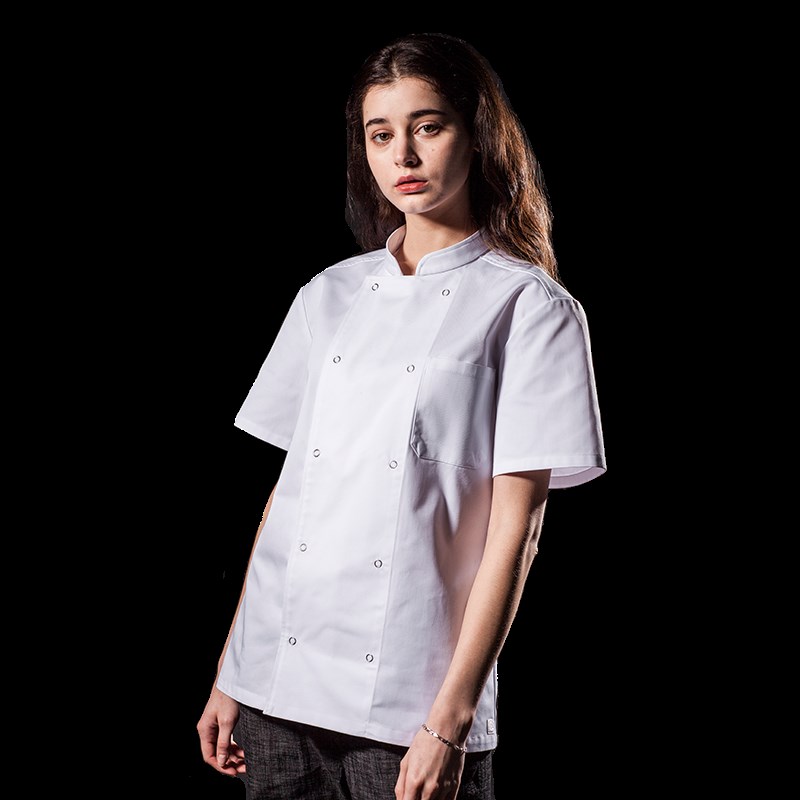 厨师服短袖酒店饭店厨房西餐厅后厨工装制服白色厨师服春夏装