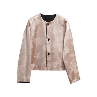 艾绘馆新中式复古双面可穿开衫外套女春秋季改良版国风牛仔上衣