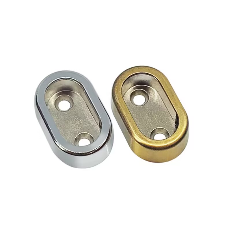 卧室衣柜挂衣杆固定底衣托座衣通拖铝合金衣架杆配件椭圆形法兰座