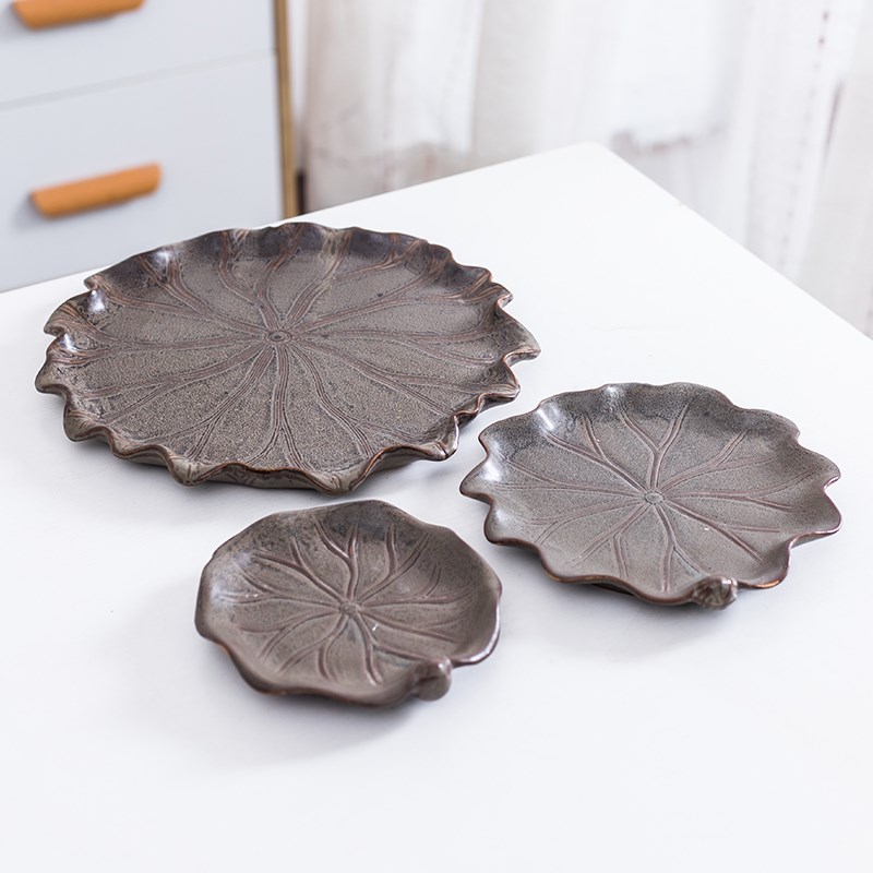 创意耐用不风化陶瓷接水盘小号大号圆形莲花花盆托盘花托底座底盘