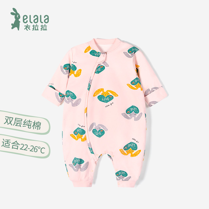 衣拉拉2021秋冬婴幼儿夹棉睡袋0-4岁男女童春秋双层连体防踢被子