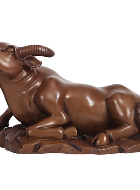 铜欣祥 紫铜生肖牛 家居装饰品招财铜水牛开业礼品办公室摆件