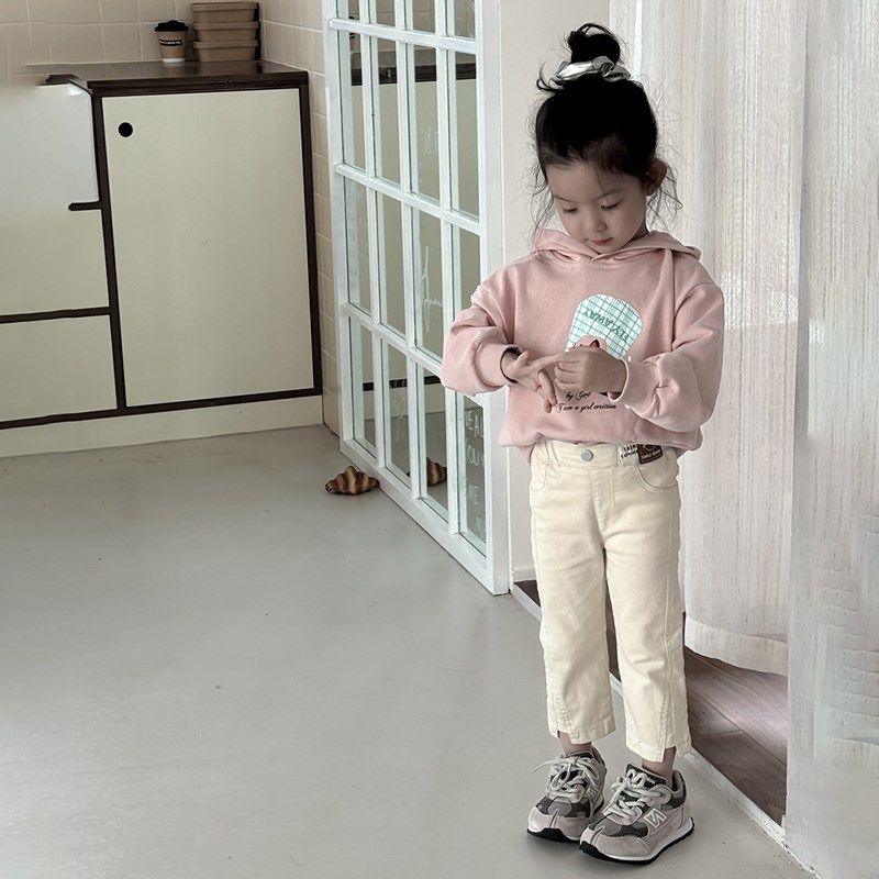 黑色烟管裤牛仔裤女童秋季2024新款高腰九分裤窄版直筒裤子童装潮