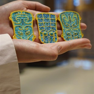 洛阳二里头博物馆文创冰箱贴金属绿松石铜牌饰龙形器伴手礼纪念品