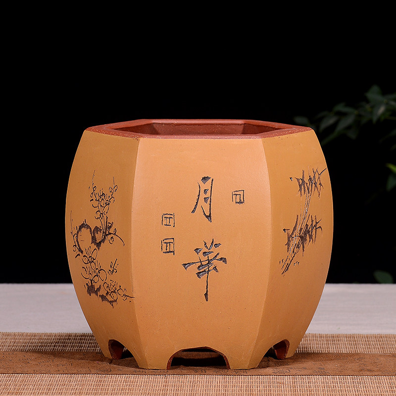 精品紫砂花盆室内绿植盆兰花盆大号陶瓷艺术盆景盆手工盆匠心之作