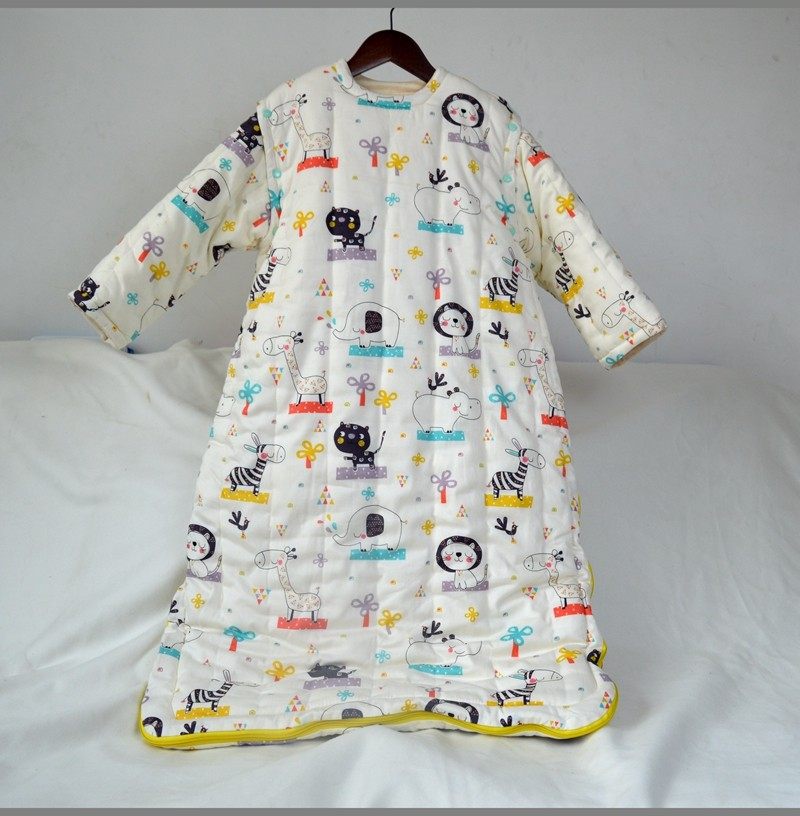 纯棉花睡袋婴幼儿童春秋薄棉防踢被纯手工宝宝全棉冬季加厚拉链式