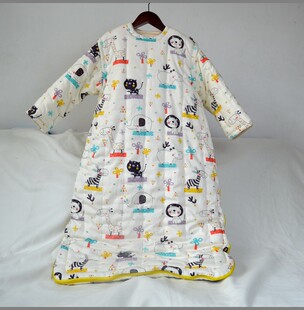 纯棉花睡袋婴幼儿童春秋薄棉防踢被纯手工宝宝全棉冬季加厚拉链式