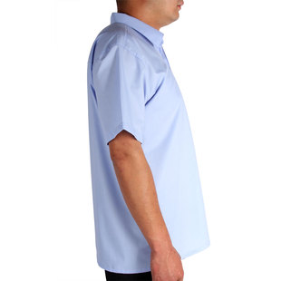 夏季薄款中老年男长袖衬衫宽松的确良工作服父亲爸爸装常规短袖