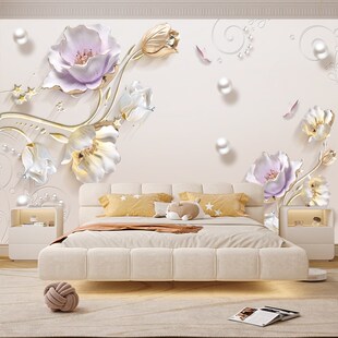 简约床头背景墙贴纸卧室房间自粘装 饰壁画客厅电视墙贴画防水墙纸