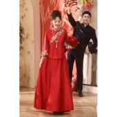 桃花源敬酒服女新款 订婚服迎亲接亲晨袍迎宾 新娘晚礼服旗袍中式